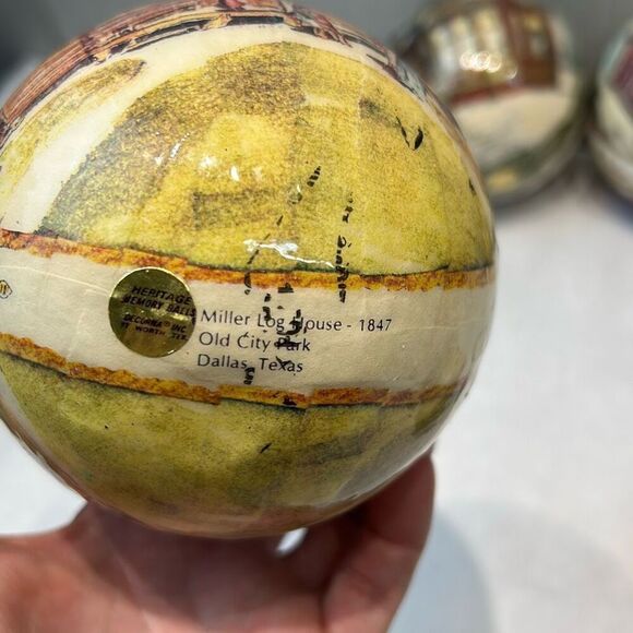 Vtg Old City Park Dallas Tx Ornaments Heritage Memory Balls Set 1980-84, 86 Chri - Picture 6 of 11